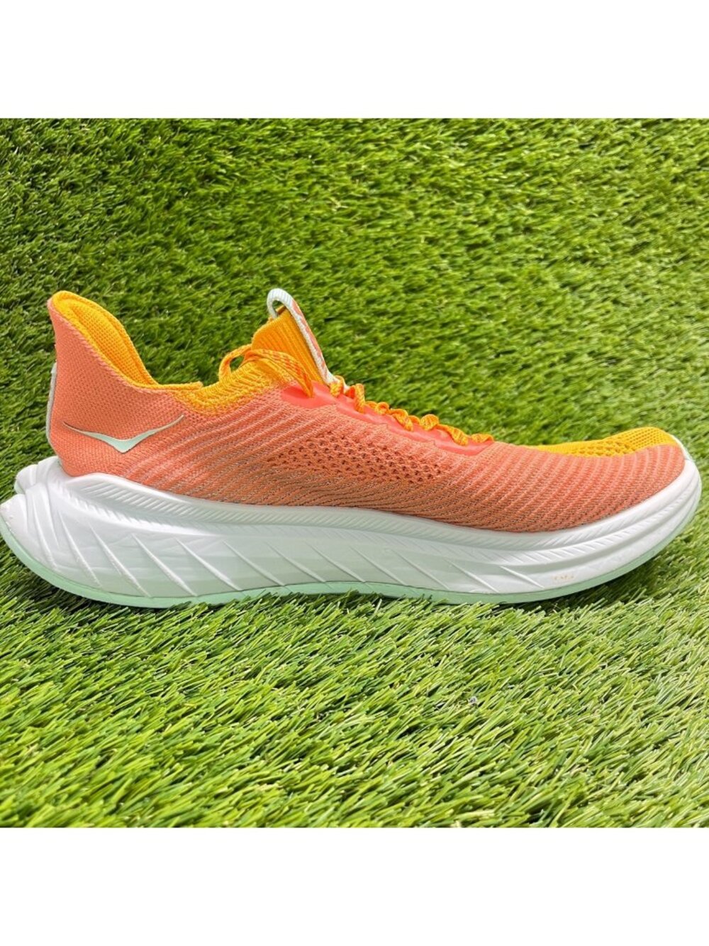 Hoka One One Carbon X 3 Womens Size 10 Orange Athletic Running Shoes Sneakers - Picture 4 of 11